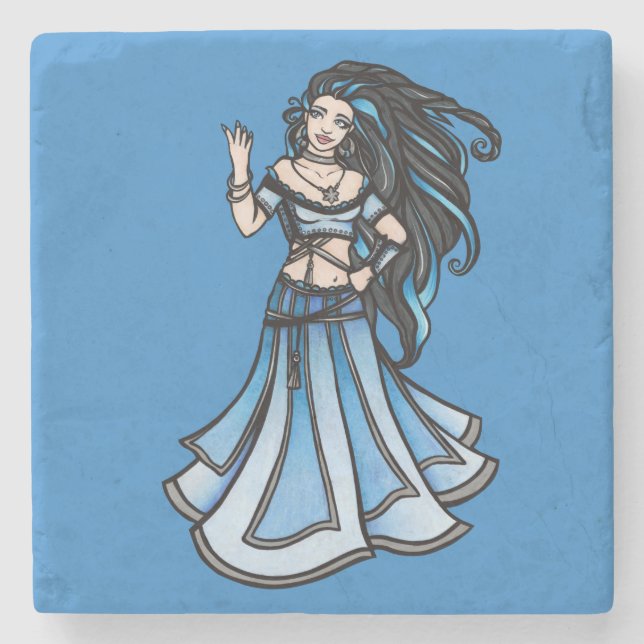 Porta-copo De Pedra Winter Belly Dancer Goddese (Frente)
