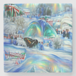 Porta-copo De Pedra Winter Dreamscape