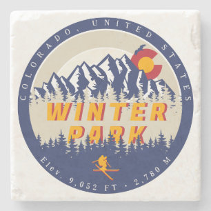 Porta-copo De Pedra Winter Park Colorado Vintage Ski Souvenirs 80s