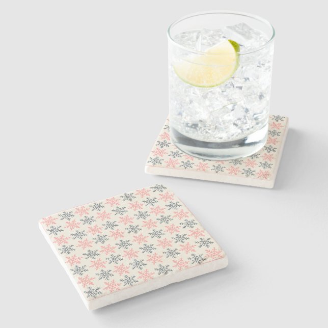 Porta-copo De Pedra Winter Snowflake Stone Coaster (Lateral)