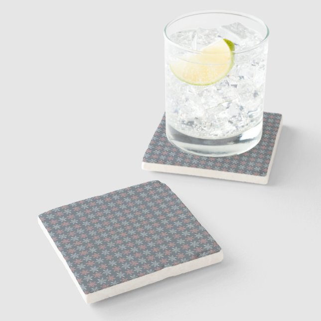 Porta-copo De Pedra Winter Snowflake Stone Coaster (Lateral)