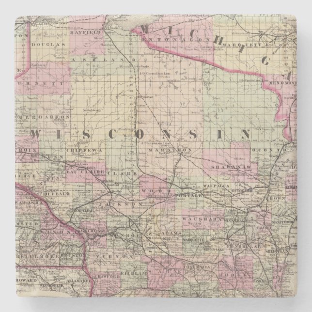 Porta-copo De Pedra Wisconsin 9 (Frente)