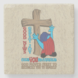 Porta-copo De Pedra Wood Cross Porque Você Importa Gospel T-Shirt