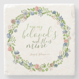 Porta-copo De Pedra Wreath de Aquarela - Cotação Inspirativa Personali