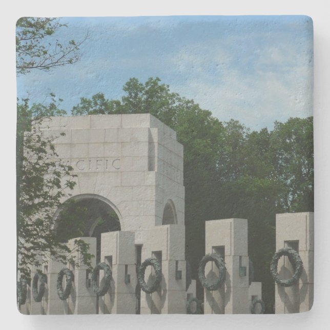 Porta-copo De Pedra WWII Memorial Wredies II em Washington DC (Frente)