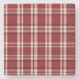 Porta-copo De Pedra Xadrez branca vermelha