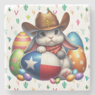 Porta-copo De Pedra Xerife de coelho da Páscoa no Texas/sudoeste