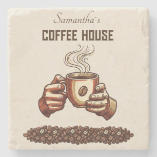Porta-copo De Pedra Xícara de Café Vintage Marca de Café Personalizada