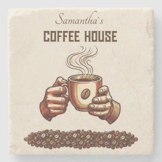Porta-copo De Pedra Xícara de Café Vintage Marca de Café Personalizada
