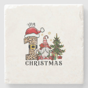 Porta-copo De Pedra Xmas Deu Meu Primeiro Natal