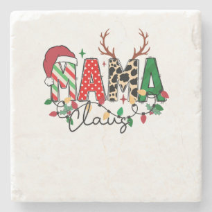 Porta-copo De Pedra Xmas Gift Mama Claus Com Crianças