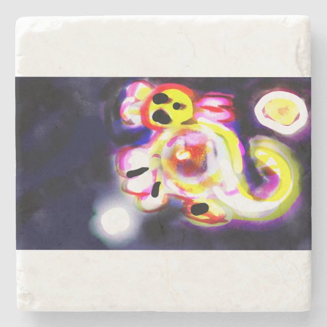 Porta-copo De Pedra Yellow axolotl fun  (Frente)