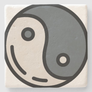 Porta-copo De Pedra yin-yang