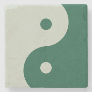 Porta-copo De Pedra Yin Yang Sage Green