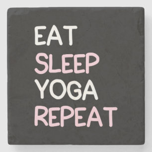 Porta-copo De Pedra Yoga Lover Eat Sleep Yoga Repeat