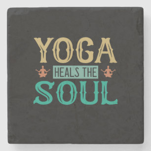 Porta-copo De Pedra Yoga Lover Yoga Heals The Soul
