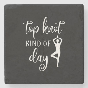 Porta-copo De Pedra Yoga Lover   Yoga Top Knot Tipo Day