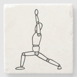 Porta-copo De Pedra Yoga Warrior Porta copos