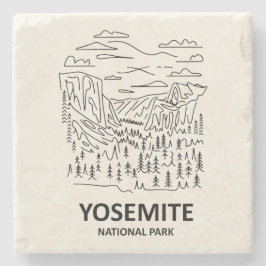 Porta-copo De Pedra Yosemite National Park Line Art