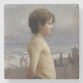 Porta-copo De Pedra Young Boy at the Beach (por Jules Bastien-Lepage)