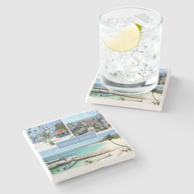 Porta-copo De Pedra zDO005 REPÚBLICA DOMINICANA, Mosaico, América, (Lateral)