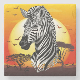 Porta-copo De Pedra Zebra African Savanna Wild Animal