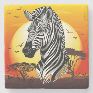 Porta-copo De Pedra Zebra African Savanna Wild Animal