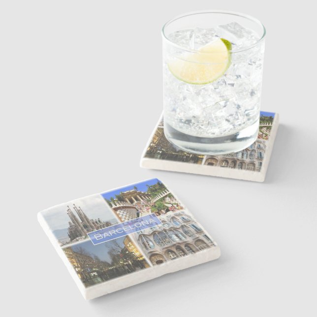 Porta-copo De Pedra zES010 BARCELONA, Espanha, Europa, (Lateral)