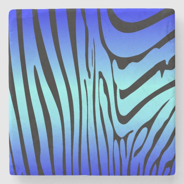 Porta-copo De Pedra Zesty Zebra Blue (Frente)