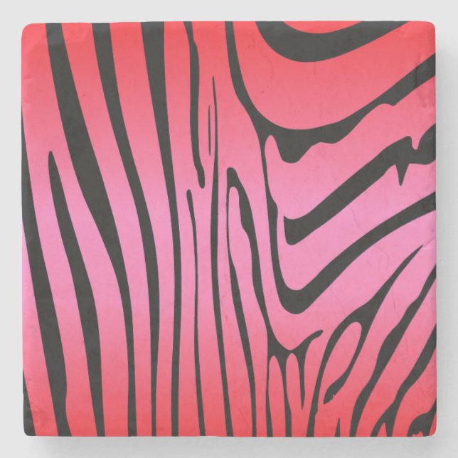 Porta-copo De Pedra Zesty Zebra Red (Frente)