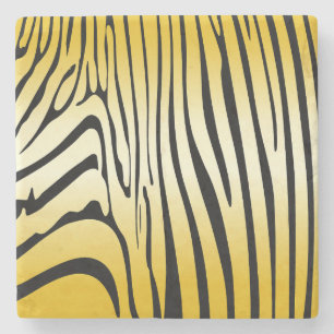 Porta-copo De Pedra Zesty Zebra Yellow