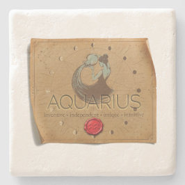 Porta-copo De Pedra Zodiac - Aquarius - Coaster