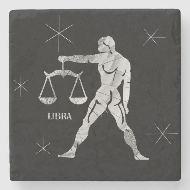 Porta-copo De Pedra Zodíaco do Libra (Frente)