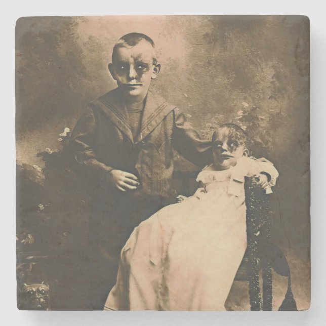 Porta-copo De Pedra Zombie Siblings (Frente)