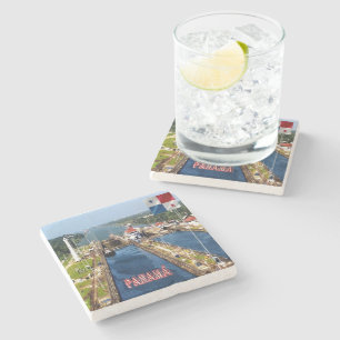 Porta-copo De Pedra zPA014 PANAMA, CANAL LOCKS, América,