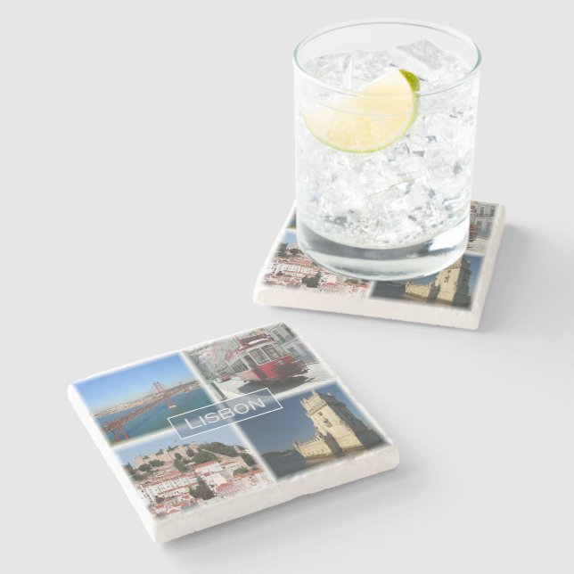 Porta-copo De Pedra zPT007 LISBOA, Portugal, Europa, (Lateral)