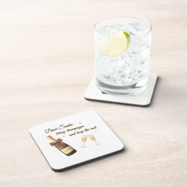 Porta-copo Dear Santa Champagne Design