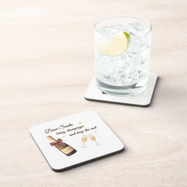 Porta-copo Dear Santa Champagne Design (Lado Direito)