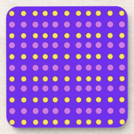 Porta-copo Decágonos Magenta e Estrelas Amarelas em Violeta