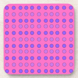 Porta-copo Decágonos Magenta e Estrelas Roxas em Rosa