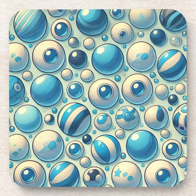Porta-copo Decoração Moderna Geométrica Azul Branco para Casa (Frente)