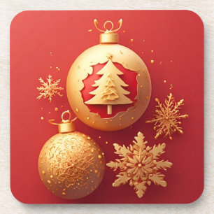 Porta-copo Decorações de Natal Douradas