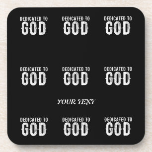 PORTA-COPO DEDICADO A DEUS TEXTO BRANCO PERSONALIZÁVEL LEGAL