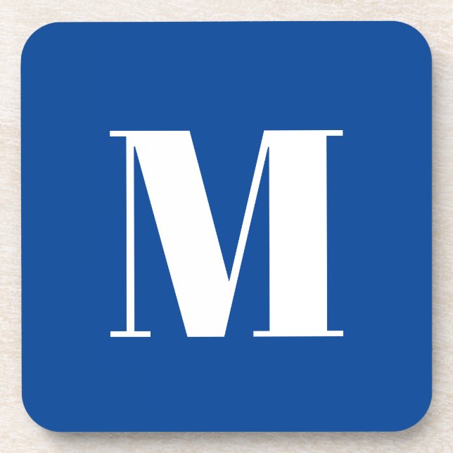 Porta-copo Deep Blue - Letra inicial Monograma Na moda modern (Frente)