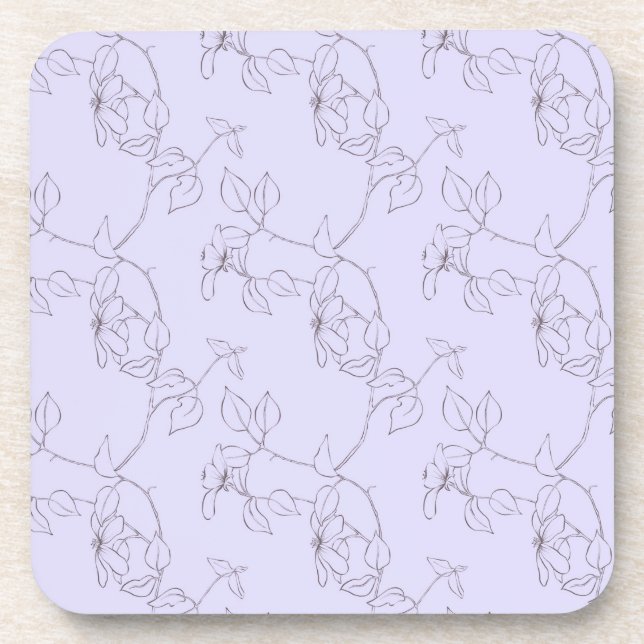 Porta-copo Delicar florescer linha-tronco foliar purpl lilac (Frente)