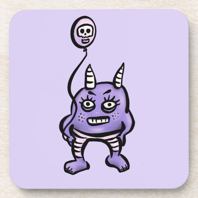 Porta-copo Demônio Engraçado Com Cartoon Gótico De Balão Crân (Frente)
