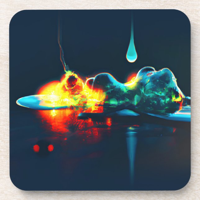 Porta-copo Depressão Líquida Brilhante (Frente)