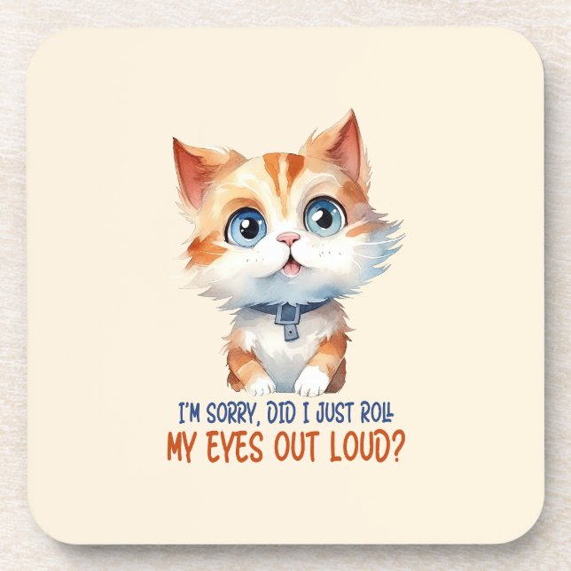 Porta-copo Desculpe, eu coloquei meus olhos em voz alta? (Frente)