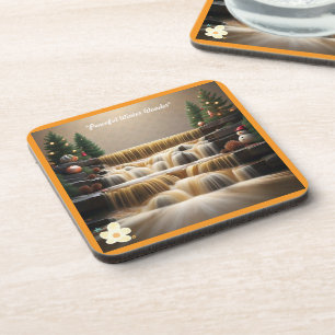 Porta-copo "Desejos de Natal Ouro"