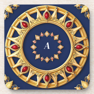 Porta-copo Desenho Circular Dourado
